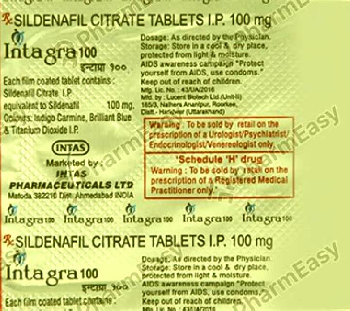 Intagra tablet