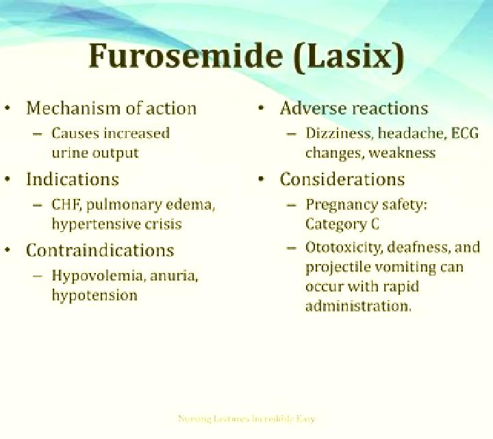 Lasix considerations with lasixs tablet