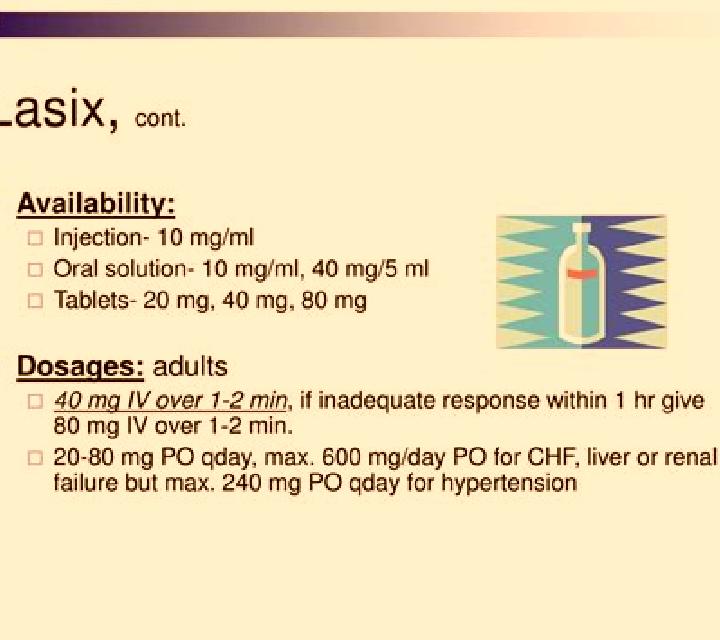 Lasix lasix push though picc medication
