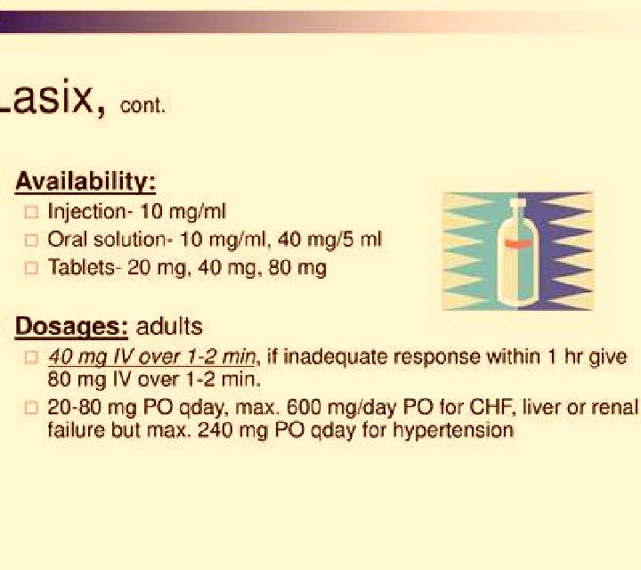 Lasix push lasix slow to avoid tablet
